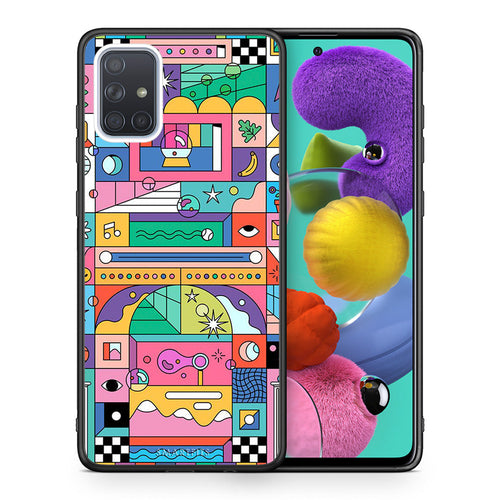 Θήκη Samsung A51 Bubbles Soap από τη Smartfits με σχέδιο στο πίσω μέρος και μαύρο περίβλημα | Samsung A51 Bubbles Soap case with colorful back and black bezels