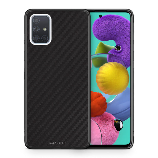 Θήκη Samsung A51 Carbon Black από τη Smartfits με σχέδιο στο πίσω μέρος και μαύρο περίβλημα | Samsung A51 Carbon Black case with colorful back and black bezels