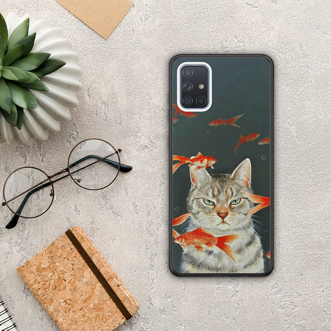 Cat Goldfish - Samsung Galaxy A51 θήκη