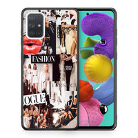 Thumbnail for Θήκη Αγίου Βαλεντίνου Samsung A51 Collage Fashion από τη Smartfits με σχέδιο στο πίσω μέρος και μαύρο περίβλημα | Samsung A51 Collage Fashion case with colorful back and black bezels