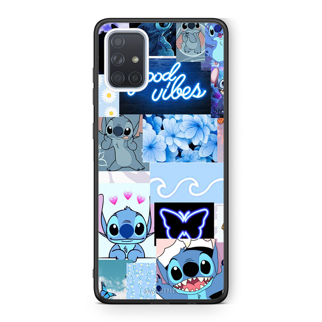 Samsung A51 Collage Good Vibes Θήκη Αγίου Βαλεντίνου από τη Smartfits με σχέδιο στο πίσω μέρος και μαύρο περίβλημα | Smartphone case with colorful back and black bezels by Smartfits