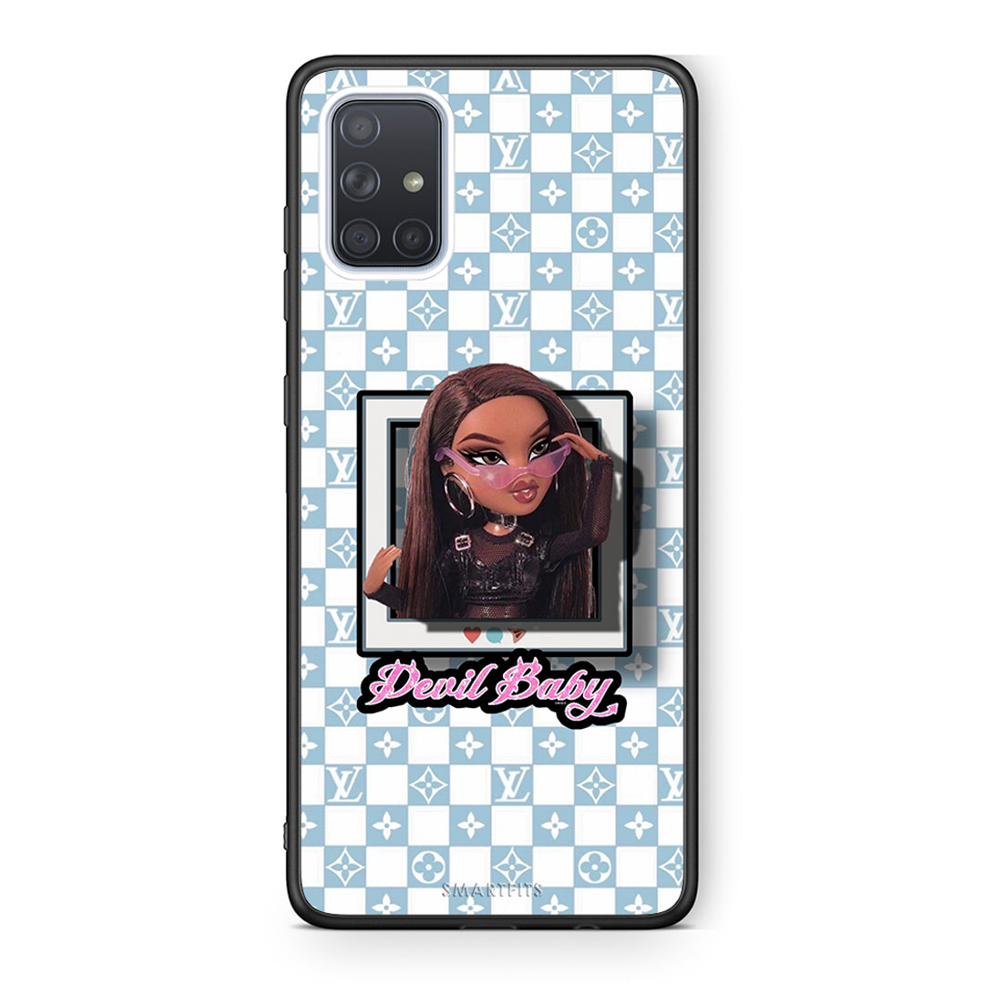 Samsung A71 Devil Baby Θήκη Αγίου Βαλεντίνου από τη Smartfits με σχέδιο στο πίσω μέρος και μαύρο περίβλημα | Smartphone case with colorful back and black bezels by Smartfits
