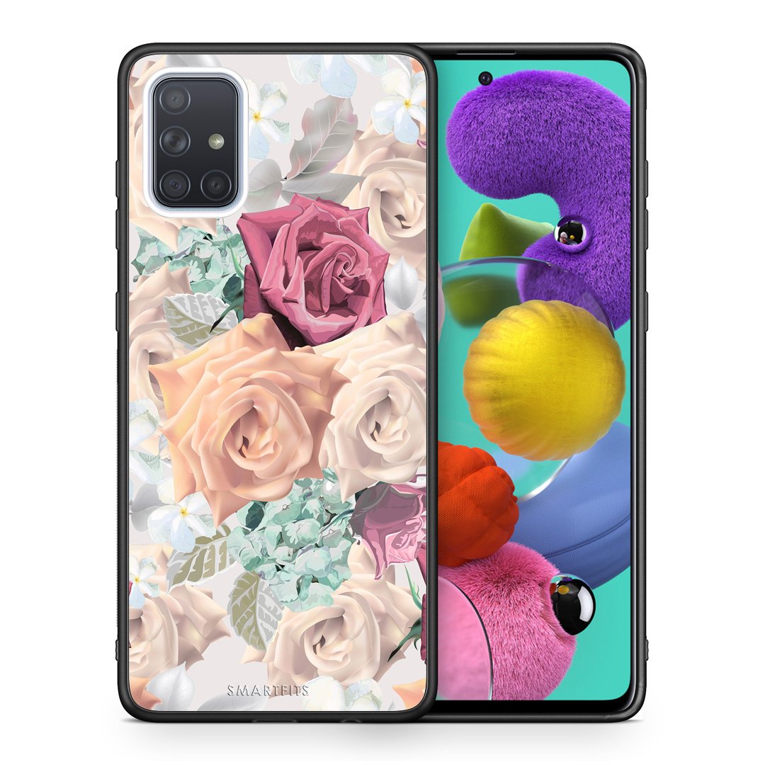 Θήκη Samsung A51 Bouquet Floral από τη Smartfits με σχέδιο στο πίσω μέρος και μαύρο περίβλημα | Samsung A51 Bouquet Floral case with colorful back and black bezels
