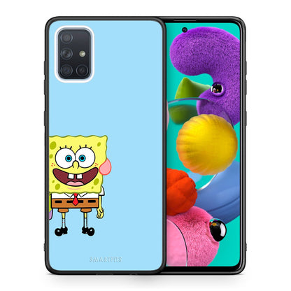 Θήκη Samsung A51 Friends Bob από τη Smartfits με σχέδιο στο πίσω μέρος και μαύρο περίβλημα | Samsung A51 Friends Bob case with colorful back and black bezels