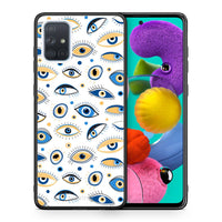 Thumbnail for Θήκη Samsung A51 Ftou Ftou από τη Smartfits με σχέδιο στο πίσω μέρος και μαύρο περίβλημα | Samsung A51 Ftou Ftou case with colorful back and black bezels
