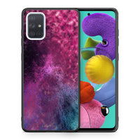 Thumbnail for Θήκη Samsung A51 Aurora Galaxy από τη Smartfits με σχέδιο στο πίσω μέρος και μαύρο περίβλημα | Samsung A51 Aurora Galaxy case with colorful back and black bezels