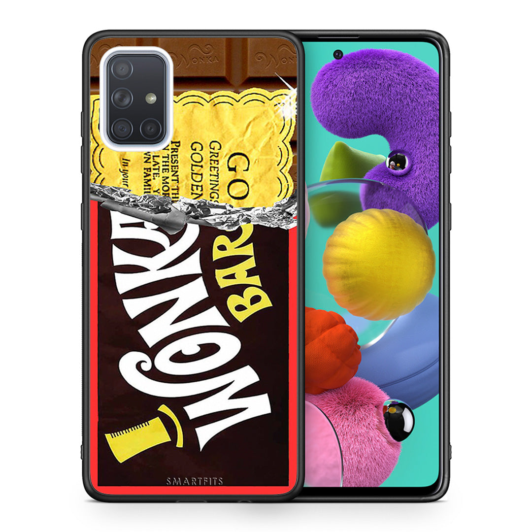 Θήκη Samsung A51 Golden Ticket από τη Smartfits με σχέδιο στο πίσω μέρος και μαύρο περίβλημα | Samsung A51 Golden Ticket case with colorful back and black bezels