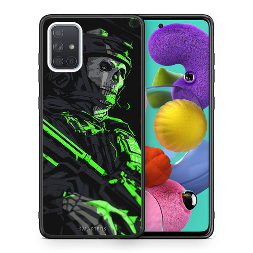 Θήκη Αγίου Βαλεντίνου Samsung A51 Green Soldier από τη Smartfits με σχέδιο στο πίσω μέρος και μαύρο περίβλημα | Samsung A51 Green Soldier case with colorful back and black bezels
