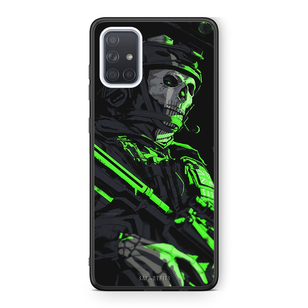 Samsung A71 Green Soldier Θήκη Αγίου Βαλεντίνου από τη Smartfits με σχέδιο στο πίσω μέρος και μαύρο περίβλημα | Smartphone case with colorful back and black bezels by Smartfits