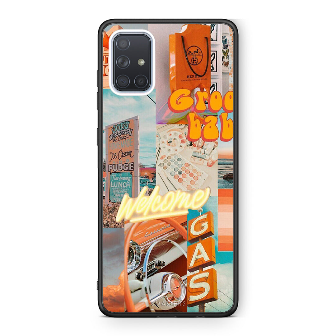 Samsung A51 Groovy Babe Θήκη Αγίου Βαλεντίνου από τη Smartfits με σχέδιο στο πίσω μέρος και μαύρο περίβλημα | Smartphone case with colorful back and black bezels by Smartfits