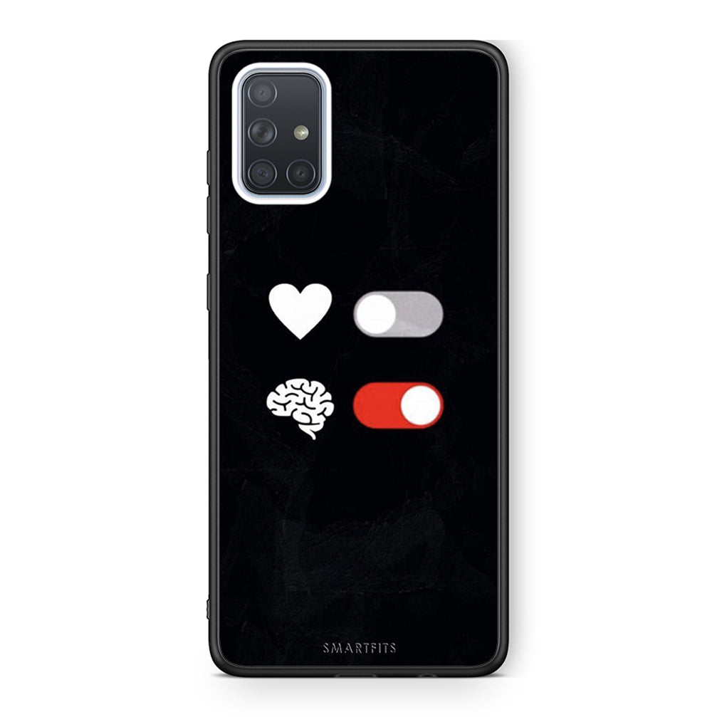 Samsung A51 Heart Vs Brain Θήκη Αγίου Βαλεντίνου από τη Smartfits με σχέδιο στο πίσω μέρος και μαύρο περίβλημα | Smartphone case with colorful back and black bezels by Smartfits