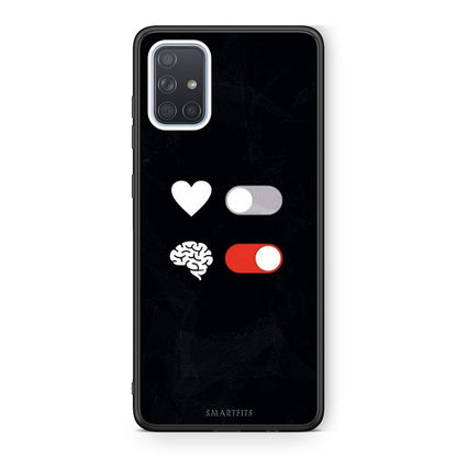 Samsung A51 Heart Vs Brain Θήκη Αγίου Βαλεντίνου από τη Smartfits με σχέδιο στο πίσω μέρος και μαύρο περίβλημα | Smartphone case with colorful back and black bezels by Smartfits