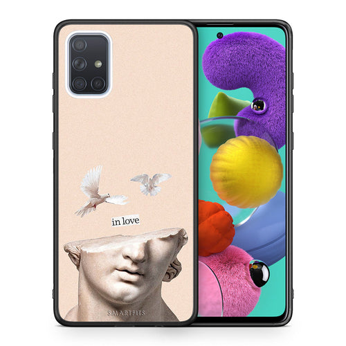 Θήκη Samsung A51 In Love από τη Smartfits με σχέδιο στο πίσω μέρος και μαύρο περίβλημα | Samsung A51 In Love case with colorful back and black bezels