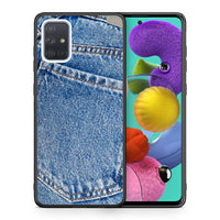 Thumbnail for Θήκη Samsung A51 Jeans Pocket από τη Smartfits με σχέδιο στο πίσω μέρος και μαύρο περίβλημα | Samsung A51 Jeans Pocket case with colorful back and black bezels