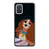 Thumbnail for Samsung A71 Lady And Tramp 2 Θήκη Αγίου Βαλεντίνου από τη Smartfits με σχέδιο στο πίσω μέρος και μαύρο περίβλημα | Smartphone case with colorful back and black bezels by Smartfits