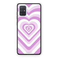 Thumbnail for Samsung A71 Lilac Hearts θήκη από τη Smartfits με σχέδιο στο πίσω μέρος και μαύρο περίβλημα | Smartphone case with colorful back and black bezels by Smartfits