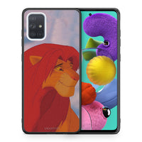 Thumbnail for Θήκη Αγίου Βαλεντίνου Samsung A51 Lion Love 1 από τη Smartfits με σχέδιο στο πίσω μέρος και μαύρο περίβλημα | Samsung A51 Lion Love 1 case with colorful back and black bezels