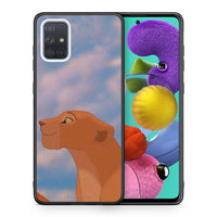 Thumbnail for Θήκη Αγίου Βαλεντίνου Samsung A51 Lion Love 2 από τη Smartfits με σχέδιο στο πίσω μέρος και μαύρο περίβλημα | Samsung A51 Lion Love 2 case with colorful back and black bezels