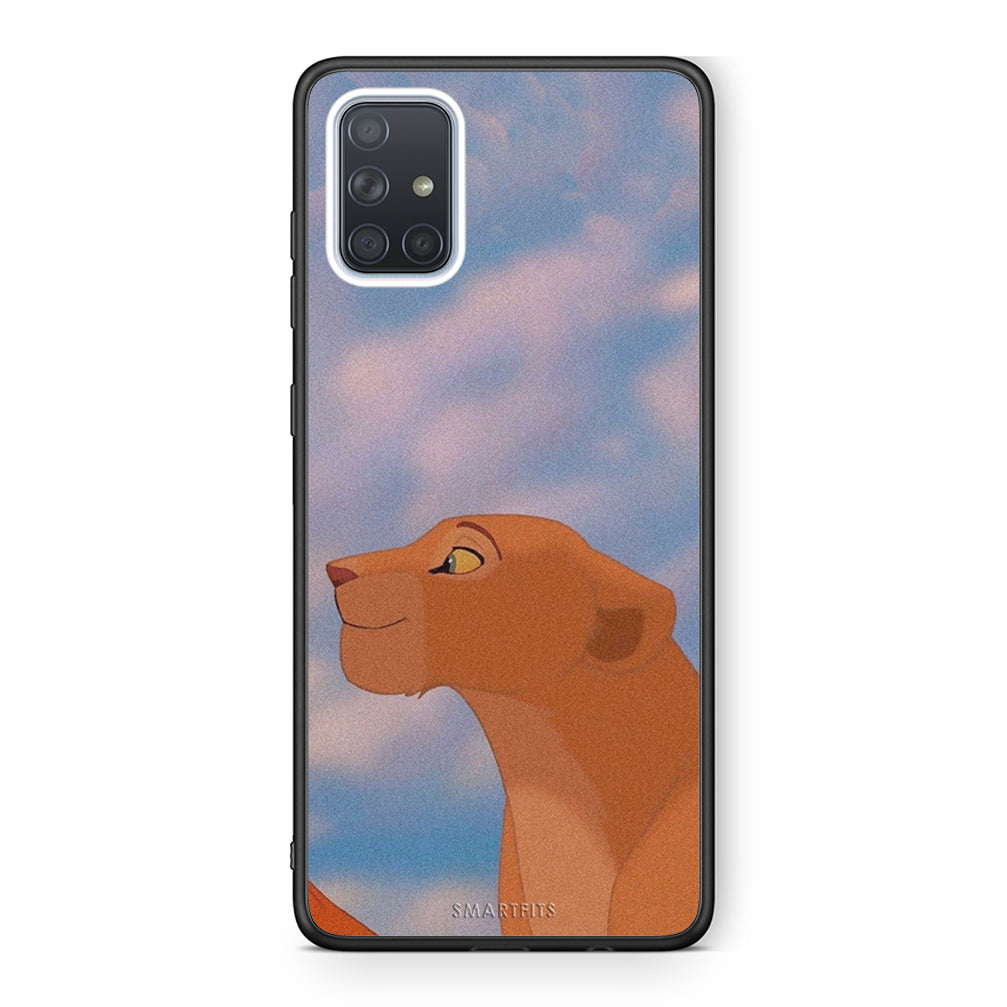 Samsung A71 Lion Love 2 Θήκη Αγίου Βαλεντίνου από τη Smartfits με σχέδιο στο πίσω μέρος και μαύρο περίβλημα | Smartphone case with colorful back and black bezels by Smartfits