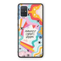 Thumbnail for Samsung A71 Manifest Your Vision θήκη από τη Smartfits με σχέδιο στο πίσω μέρος και μαύρο περίβλημα | Smartphone case with colorful back and black bezels by Smartfits
