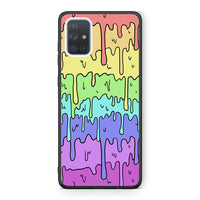 Thumbnail for Samsung A51 Melting Rainbow θήκη από τη Smartfits με σχέδιο στο πίσω μέρος και μαύρο περίβλημα | Smartphone case with colorful back and black bezels by Smartfits