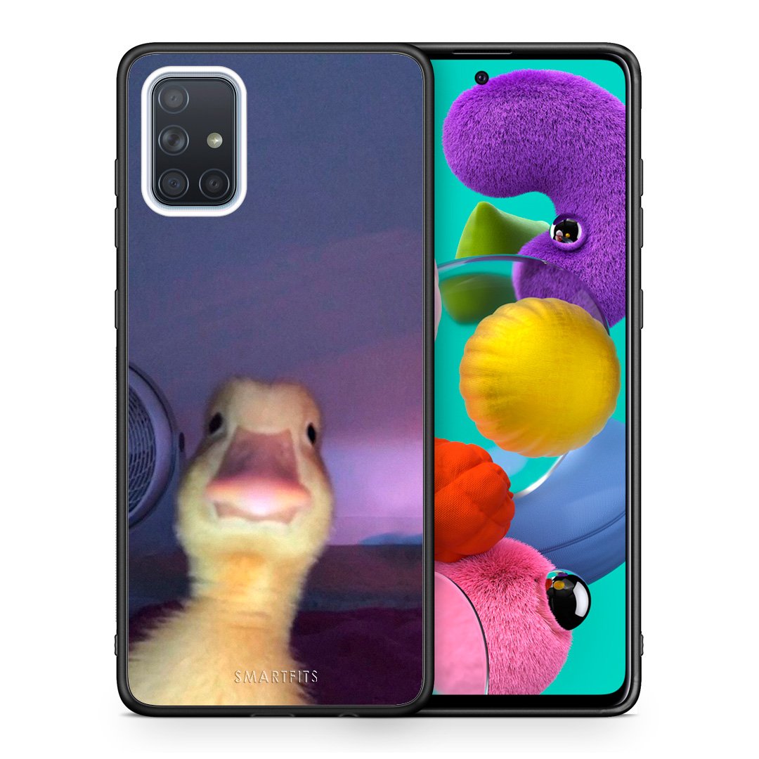 Θήκη Samsung A51 Meme Duck από τη Smartfits με σχέδιο στο πίσω μέρος και μαύρο περίβλημα | Samsung A51 Meme Duck case with colorful back and black bezels