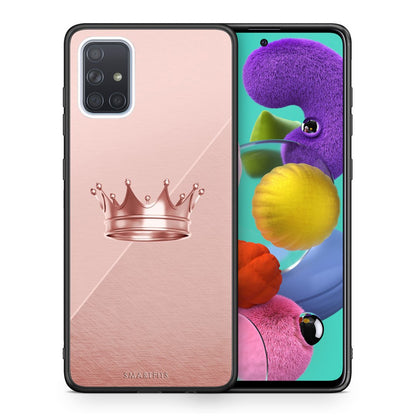 Θήκη Samsung A51 Crown Minimal από τη Smartfits με σχέδιο στο πίσω μέρος και μαύρο περίβλημα | Samsung A51 Crown Minimal case with colorful back and black bezels
