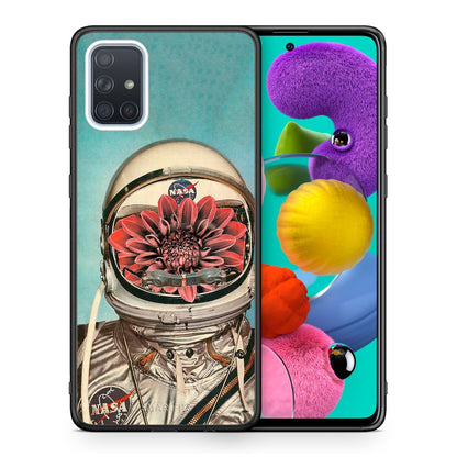 Θήκη Samsung A51 Nasa Bloom από τη Smartfits με σχέδιο στο πίσω μέρος και μαύρο περίβλημα | Samsung A51 Nasa Bloom case with colorful back and black bezels