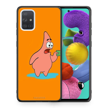 Θήκη Αγίου Βαλεντίνου Samsung A51 No Money 1 από τη Smartfits με σχέδιο στο πίσω μέρος και μαύρο περίβλημα | Samsung A51 No Money 1 case with colorful back and black bezels