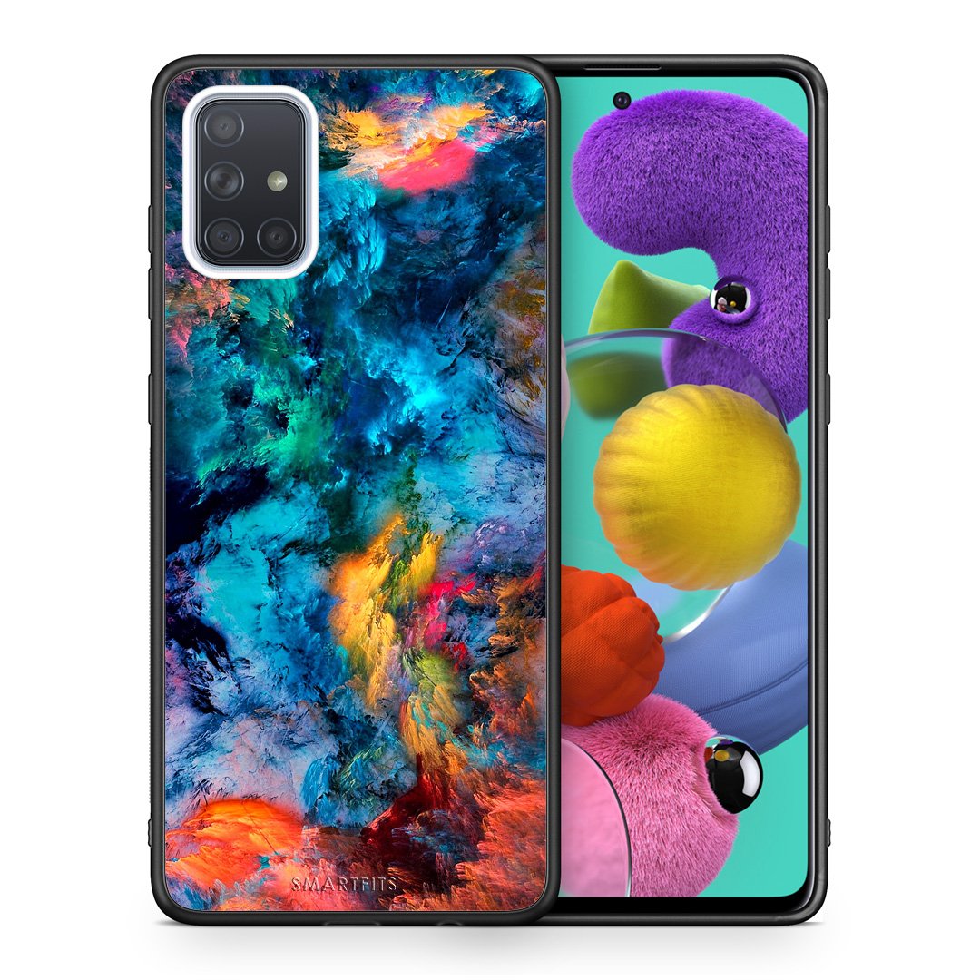 Θήκη Samsung A51 Crayola Paint από τη Smartfits με σχέδιο στο πίσω μέρος και μαύρο περίβλημα | Samsung A51 Crayola Paint case with colorful back and black bezels