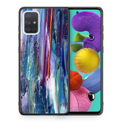 Θήκη Samsung A51 Winter Paint από τη Smartfits με σχέδιο στο πίσω μέρος και μαύρο περίβλημα | Samsung A51 Winter Paint case with colorful back and black bezels