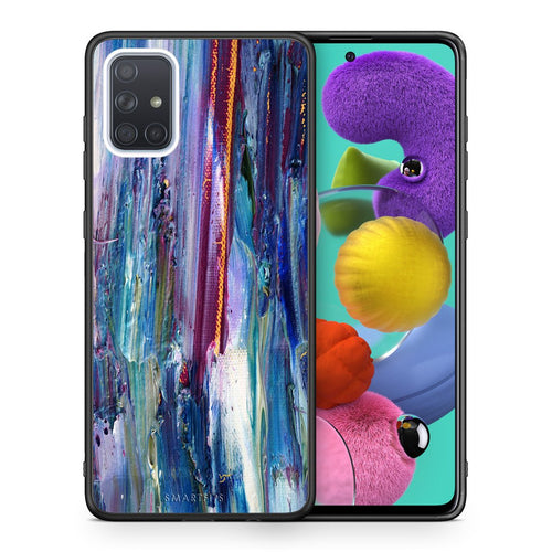 Θήκη Samsung A51 Winter Paint από τη Smartfits με σχέδιο στο πίσω μέρος και μαύρο περίβλημα | Samsung A51 Winter Paint case with colorful back and black bezels