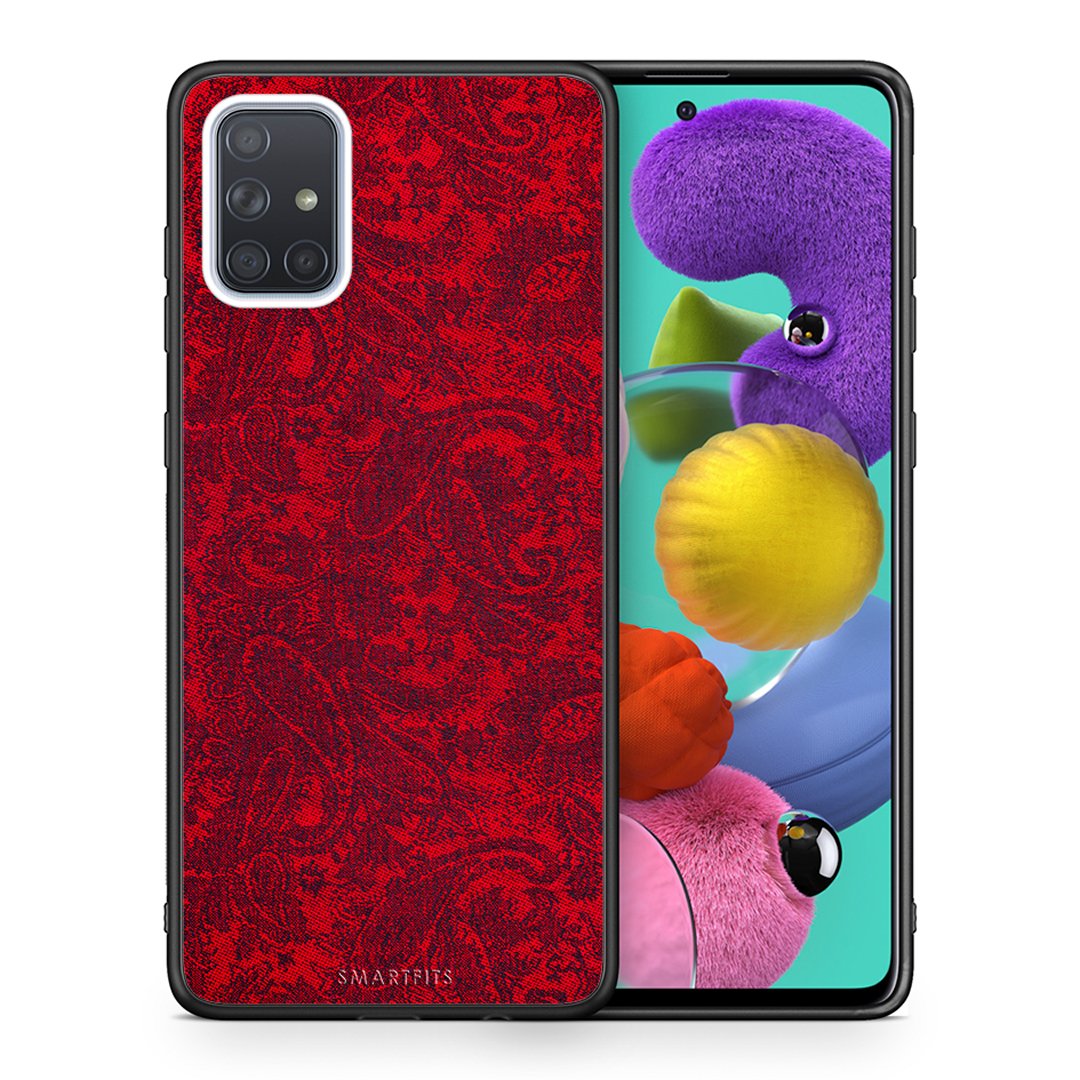 Θήκη Samsung A51 Paisley Cashmere από τη Smartfits με σχέδιο στο πίσω μέρος και μαύρο περίβλημα | Samsung A51 Paisley Cashmere case with colorful back and black bezels