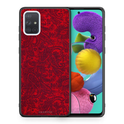 Θήκη Samsung A51 Paisley Cashmere από τη Smartfits με σχέδιο στο πίσω μέρος και μαύρο περίβλημα | Samsung A51 Paisley Cashmere case with colorful back and black bezels