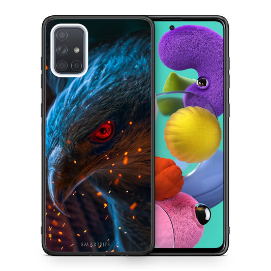 Θήκη Samsung A51 Eagle PopArt από τη Smartfits με σχέδιο στο πίσω μέρος και μαύρο περίβλημα | Samsung A51 Eagle PopArt case with colorful back and black bezels