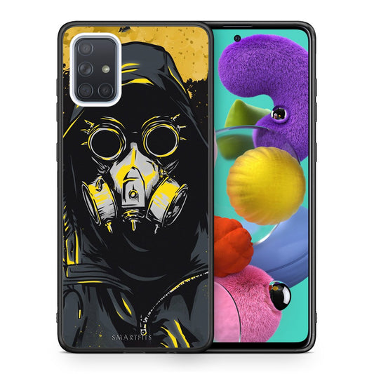 Θήκη Samsung A51 Mask PopArt από τη Smartfits με σχέδιο στο πίσω μέρος και μαύρο περίβλημα | Samsung A51 Mask PopArt case with colorful back and black bezels