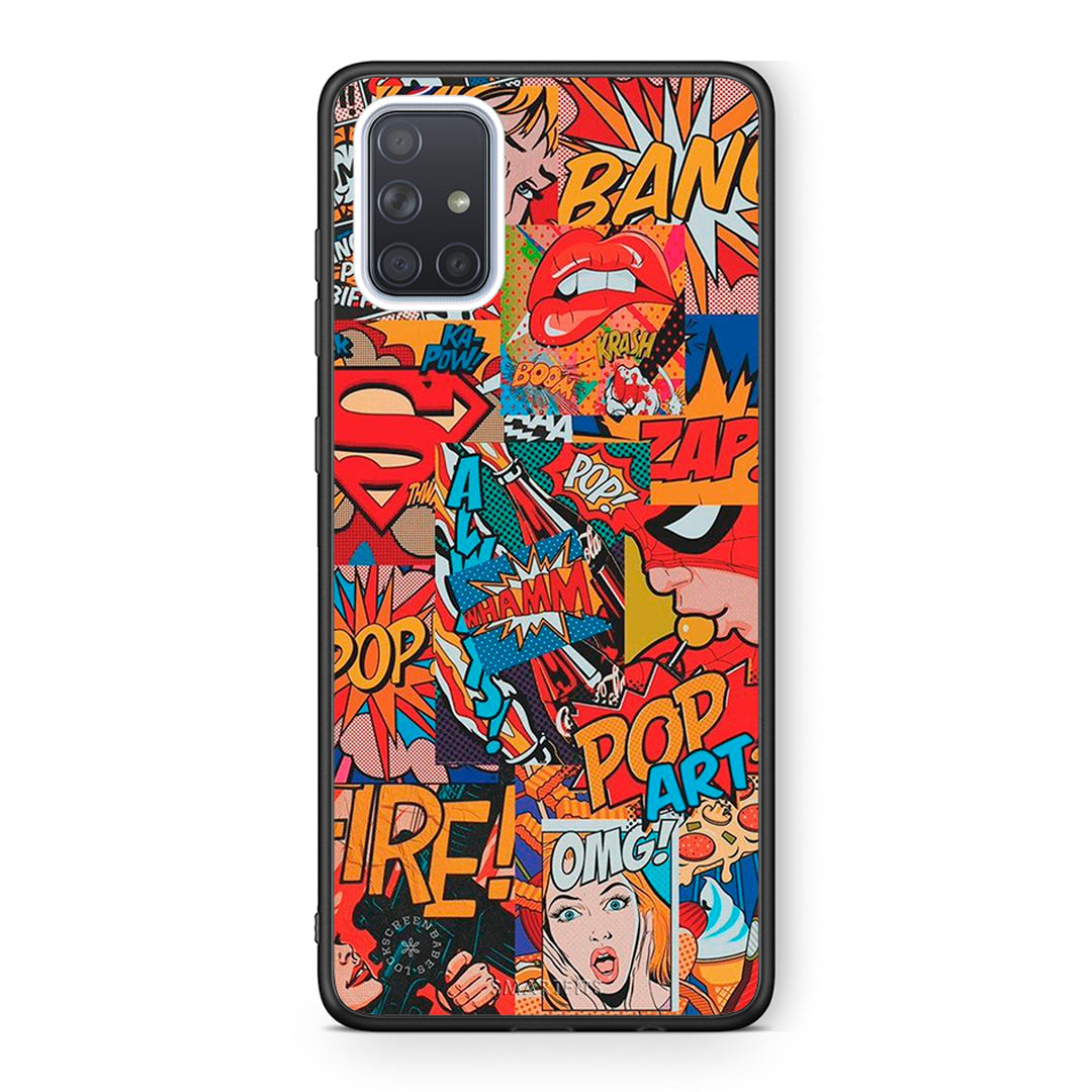 Samsung A51 PopArt OMG θήκη από τη Smartfits με σχέδιο στο πίσω μέρος και μαύρο περίβλημα | Smartphone case with colorful back and black bezels by Smartfits