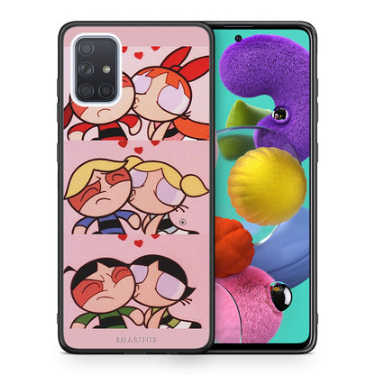 Θήκη Αγίου Βαλεντίνου Samsung A51 Puff Love από τη Smartfits με σχέδιο στο πίσω μέρος και μαύρο περίβλημα | Samsung A51 Puff Love case with colorful back and black bezels