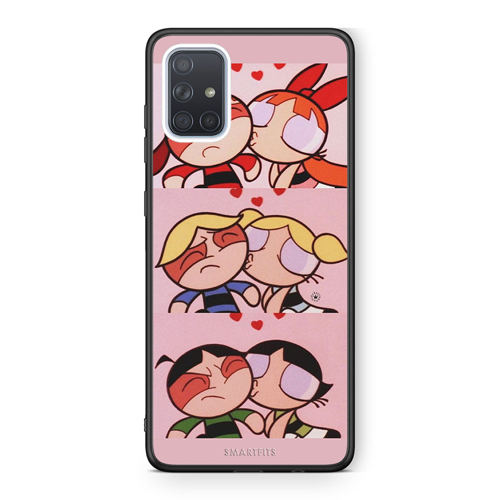 Samsung A71 Puff Love Θήκη Αγίου Βαλεντίνου από τη Smartfits με σχέδιο στο πίσω μέρος και μαύρο περίβλημα | Smartphone case with colorful back and black bezels by Smartfits