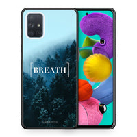 Thumbnail for Θήκη Samsung A51 Breath Quote από τη Smartfits με σχέδιο στο πίσω μέρος και μαύρο περίβλημα | Samsung A51 Breath Quote case with colorful back and black bezels