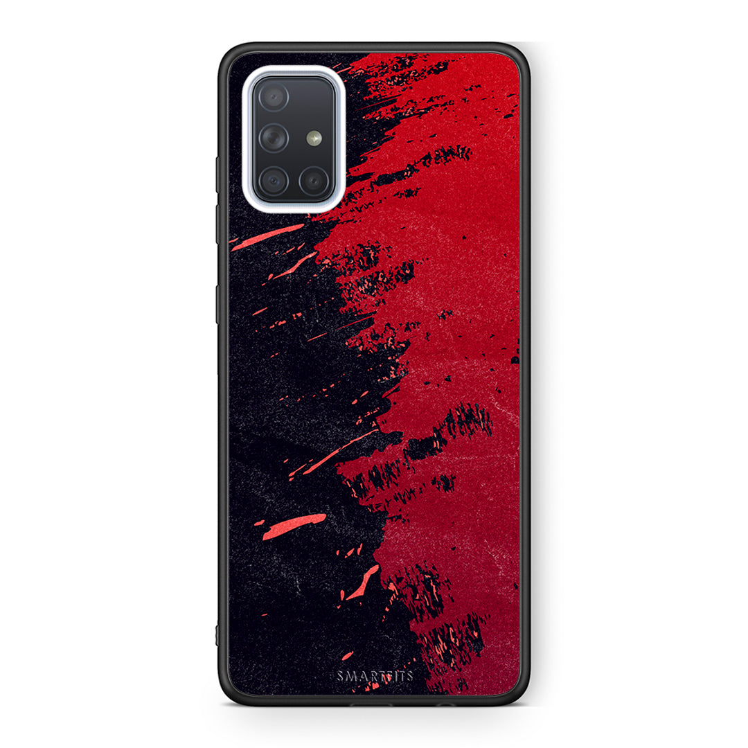 Samsung A71 Red Paint Θήκη Αγίου Βαλεντίνου από τη Smartfits με σχέδιο στο πίσω μέρος και μαύρο περίβλημα | Smartphone case with colorful back and black bezels by Smartfits