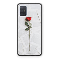Thumbnail for Samsung A51 Red Rose θήκη από τη Smartfits με σχέδιο στο πίσω μέρος και μαύρο περίβλημα | Smartphone case with colorful back and black bezels by Smartfits