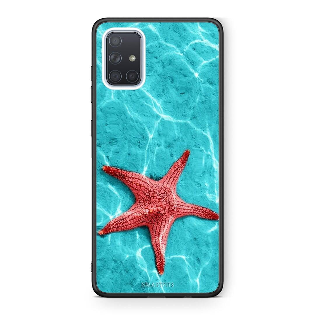 Samsung A71 Red Starfish Θήκη από τη Smartfits με σχέδιο στο πίσω μέρος και μαύρο περίβλημα | Smartphone case with colorful back and black bezels by Smartfits