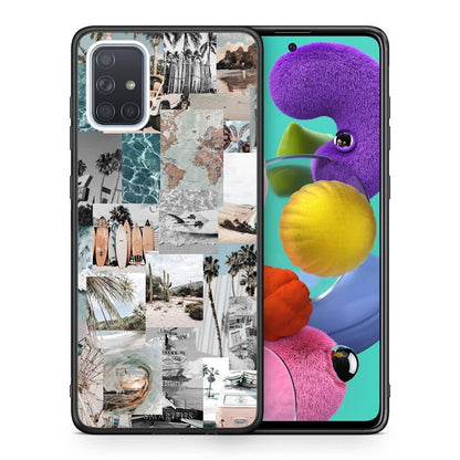 Θήκη Samsung A51 Retro Beach Life από τη Smartfits με σχέδιο στο πίσω μέρος και μαύρο περίβλημα | Samsung A51 Retro Beach Life case with colorful back and black bezels