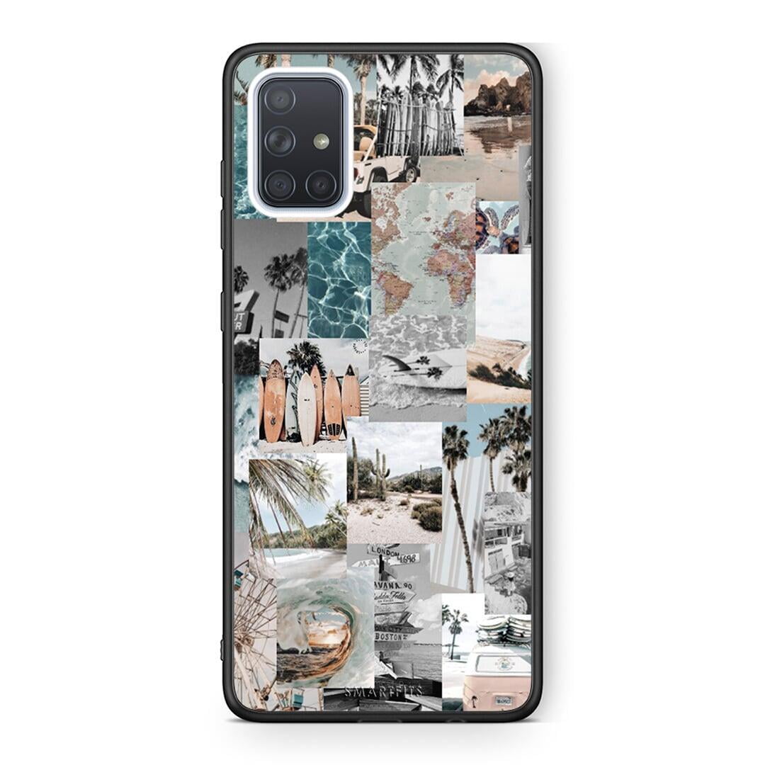 Samsung A51 Retro Beach Life Θήκη από τη Smartfits με σχέδιο στο πίσω μέρος και μαύρο περίβλημα | Smartphone case with colorful back and black bezels by Smartfits