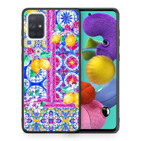 Thumbnail for Θήκη Samsung A51 Retro Spring από τη Smartfits με σχέδιο στο πίσω μέρος και μαύρο περίβλημα | Samsung A51 Retro Spring case with colorful back and black bezels