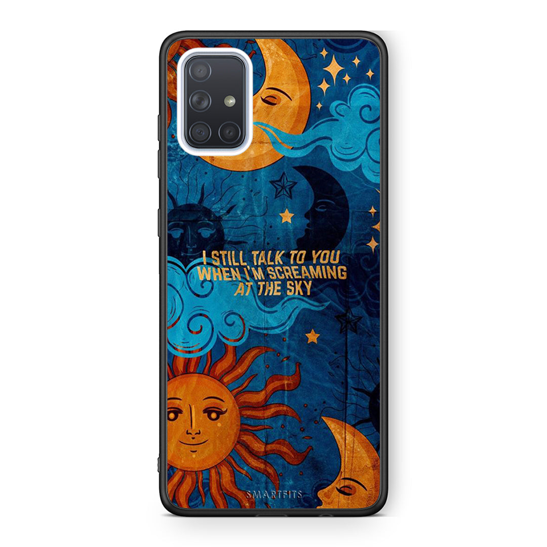 Samsung A71 Screaming Sky θήκη από τη Smartfits με σχέδιο στο πίσω μέρος και μαύρο περίβλημα | Smartphone case with colorful back and black bezels by Smartfits