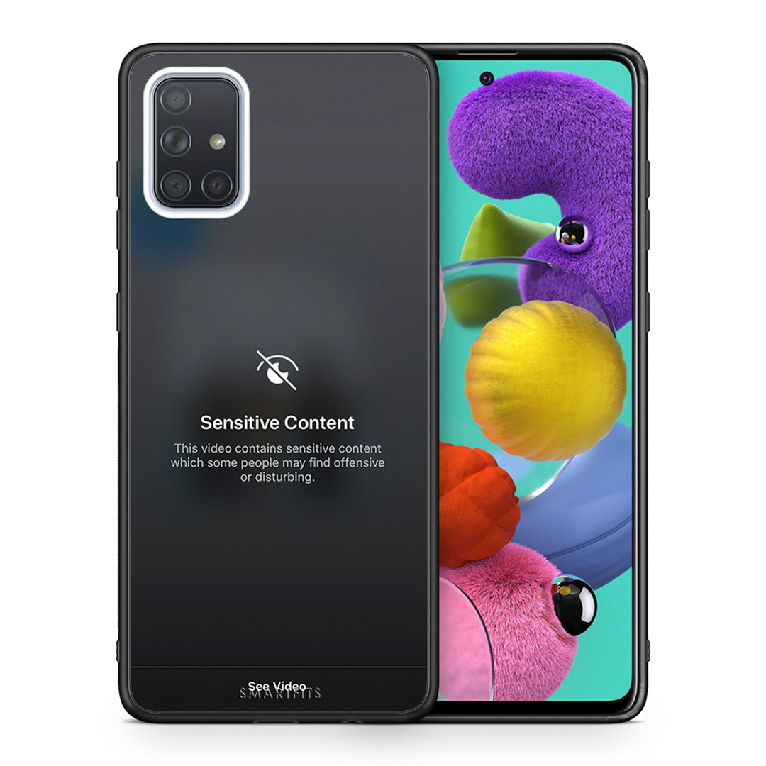 Θήκη Samsung A51 Sensitive Content από τη Smartfits με σχέδιο στο πίσω μέρος και μαύρο περίβλημα | Samsung A51 Sensitive Content case with colorful back and black bezels