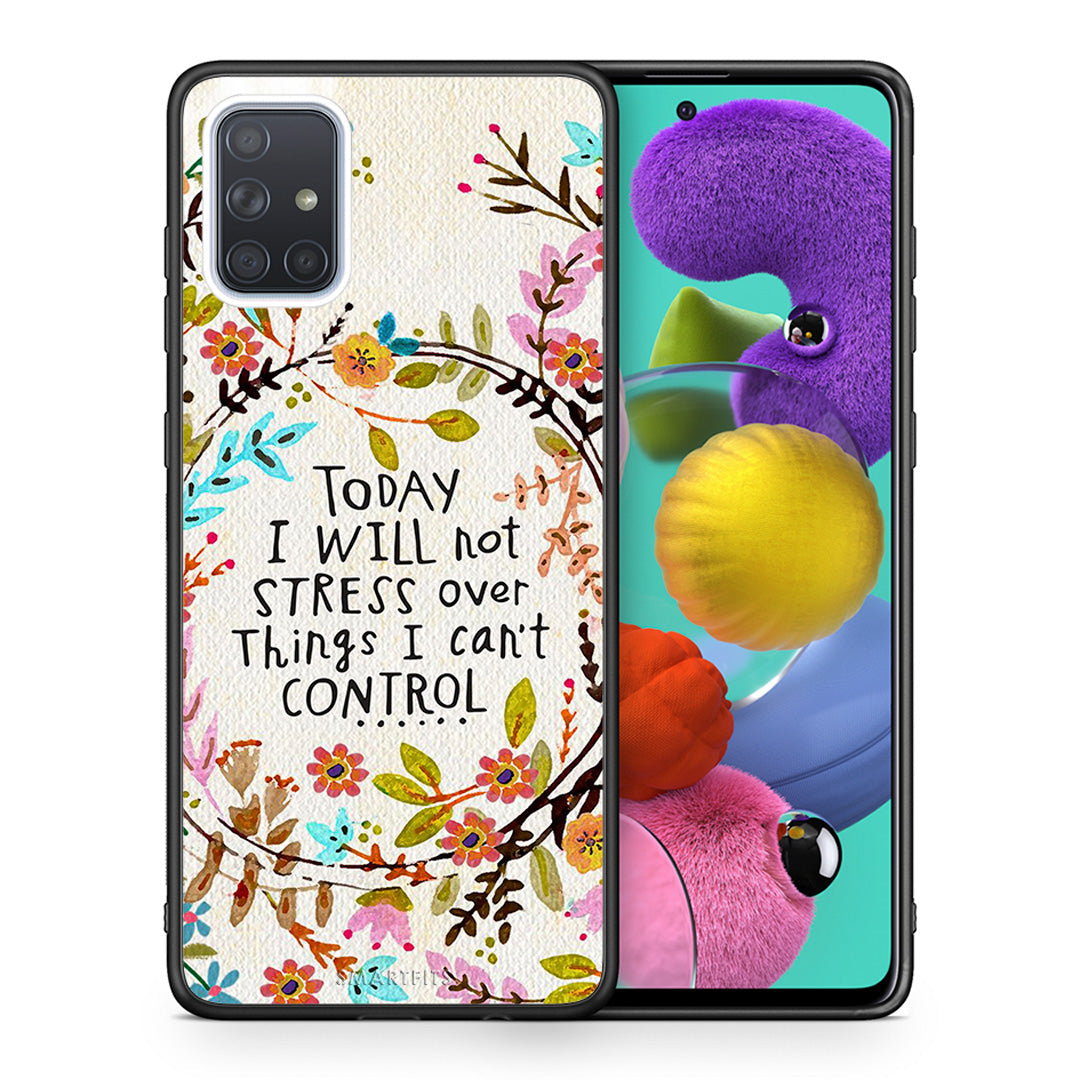 Θήκη Samsung A51 Stress Over από τη Smartfits με σχέδιο στο πίσω μέρος και μαύρο περίβλημα | Samsung A51 Stress Over case with colorful back and black bezels