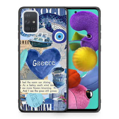 Θήκη Samsung A51 Summer In Greece από τη Smartfits με σχέδιο στο πίσω μέρος και μαύρο περίβλημα | Samsung A51 Summer In Greece case with colorful back and black bezels
